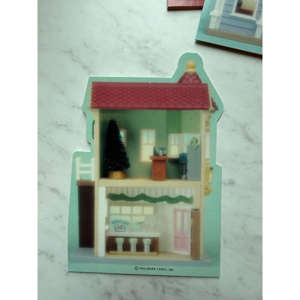 VTG Hallmark Hall Bros Cards Gifts Storefront Tin Partial Set Notecards Decor